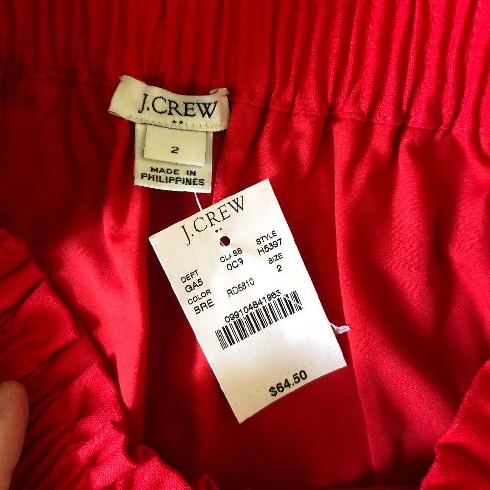 J. Crew Red Scallop Trimmed Mini Skirt - Picture 4 of 4